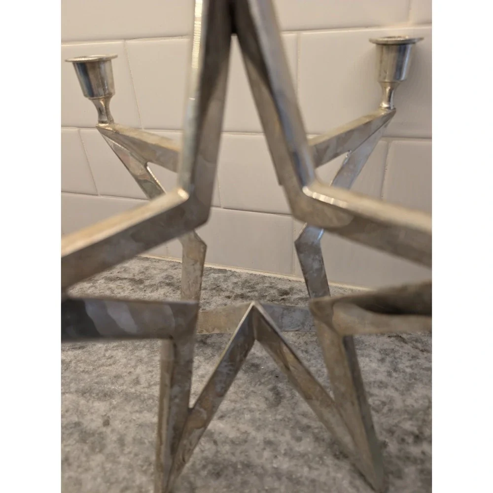 VTG‎ Restoration Hardware Star Silver Plated Candelabra, Made In India